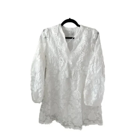 Moon River Bohemian White Lace Long Sleeve Dress Women’s Size XS - Picture 1 of 10